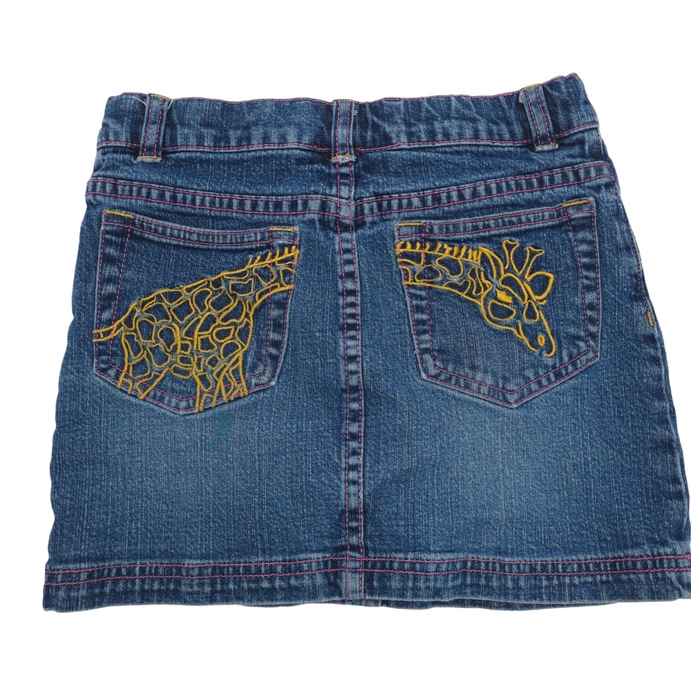 Vintage Lilly Pulitzer Girls Giraffe Denim Skort Embroidered Y2K - Size 8